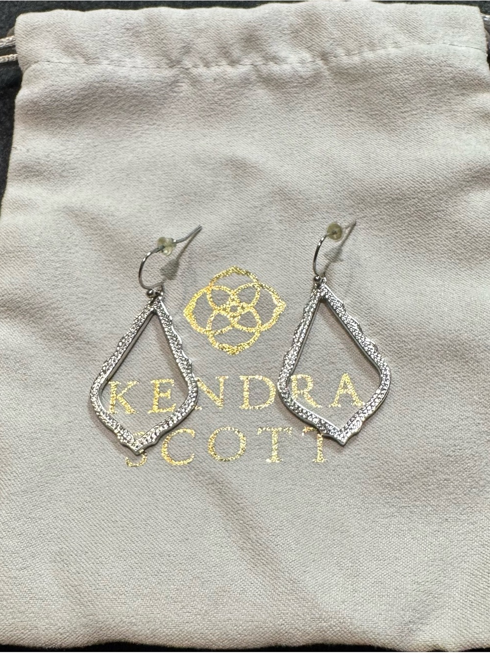 Kendra Scott Silver Sophia Hammered Open Teardrop Earrings